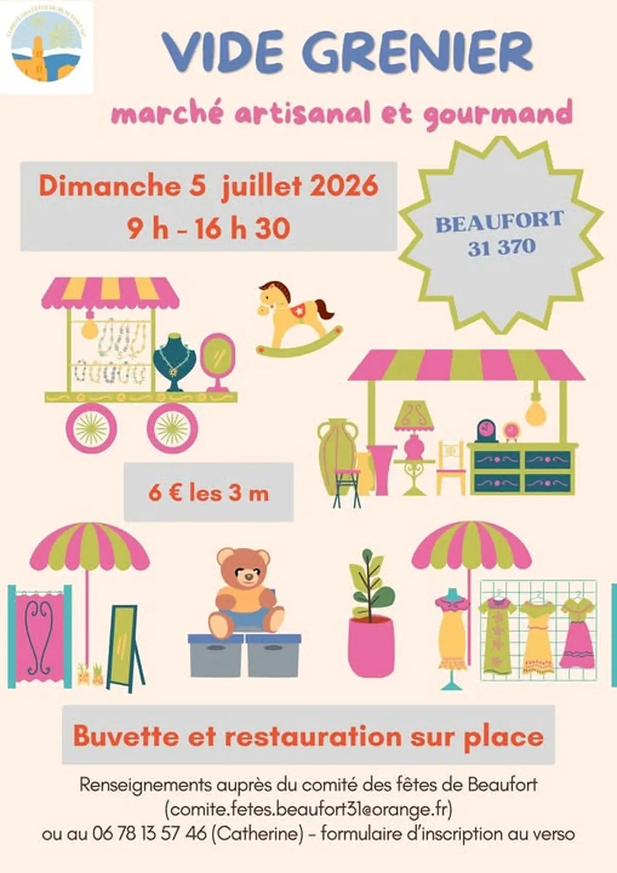 Affiche Vide-grenier et marché artisanal Beaufort dimanche 5 juillet 2026 (31370)