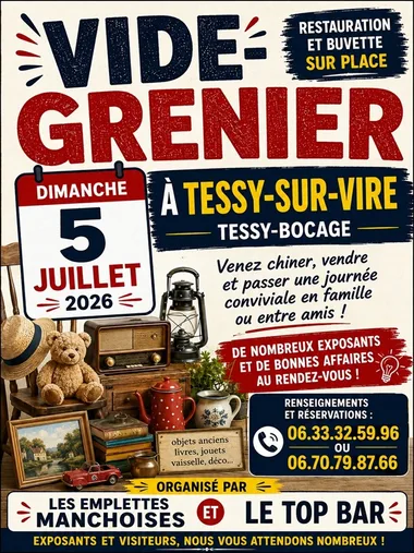 Affiche Vide-grenier Tessy-Bocage dimanche 5 juillet 2026 (50420)
