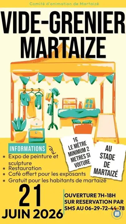 Affiche Vide-grenier Martaizé dimanche 21 juin 2026 (86330)