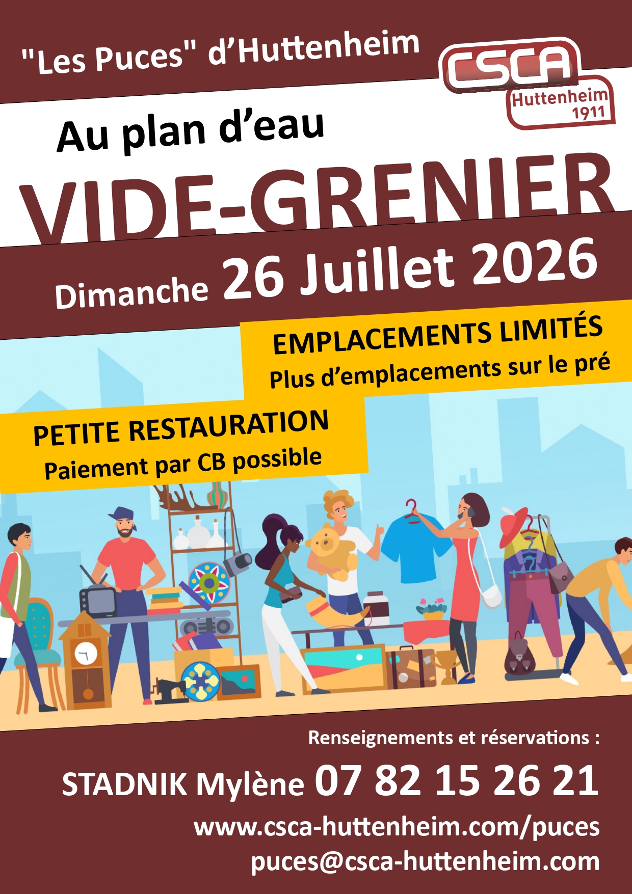 Affiche Les Puces vide-grenier Huttenheim dimanche 26 juillet 2026 (67230 Bas-Rhin)