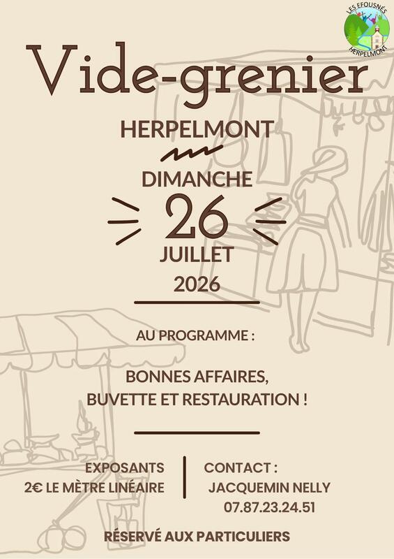 Affiche Vide-grenier Herpelmont dimanche 26 juillet 2026 (88600)