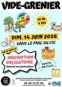 Affiche Vide-grenier Niort dimanche 14 juin 2026 (79000)