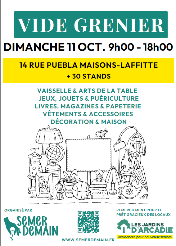Affiche Vide-grenier de Semer Demain à Maisons-Laffitte