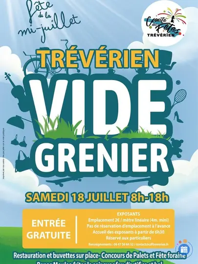 Affiche Vide-grenier Trévérien samedi 18 juillet 2026 (35190)