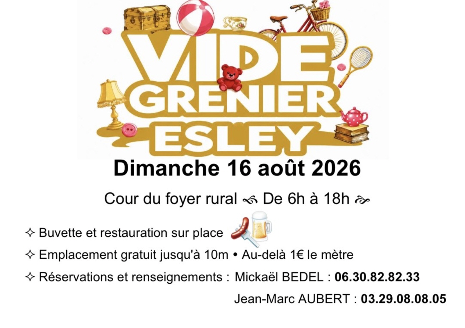 Affiche Vide-grenier Esley dimanche 16 août 2026 (88260)