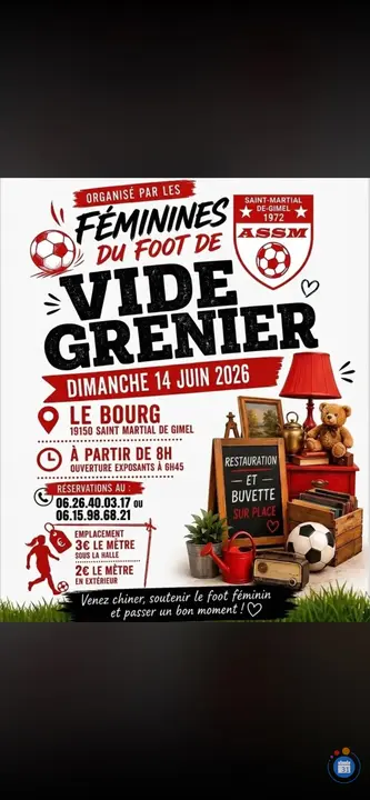 Affiche Vide-grenier Saint-Martial-de-Gimel dimanche 14 juin 2026 (19150)