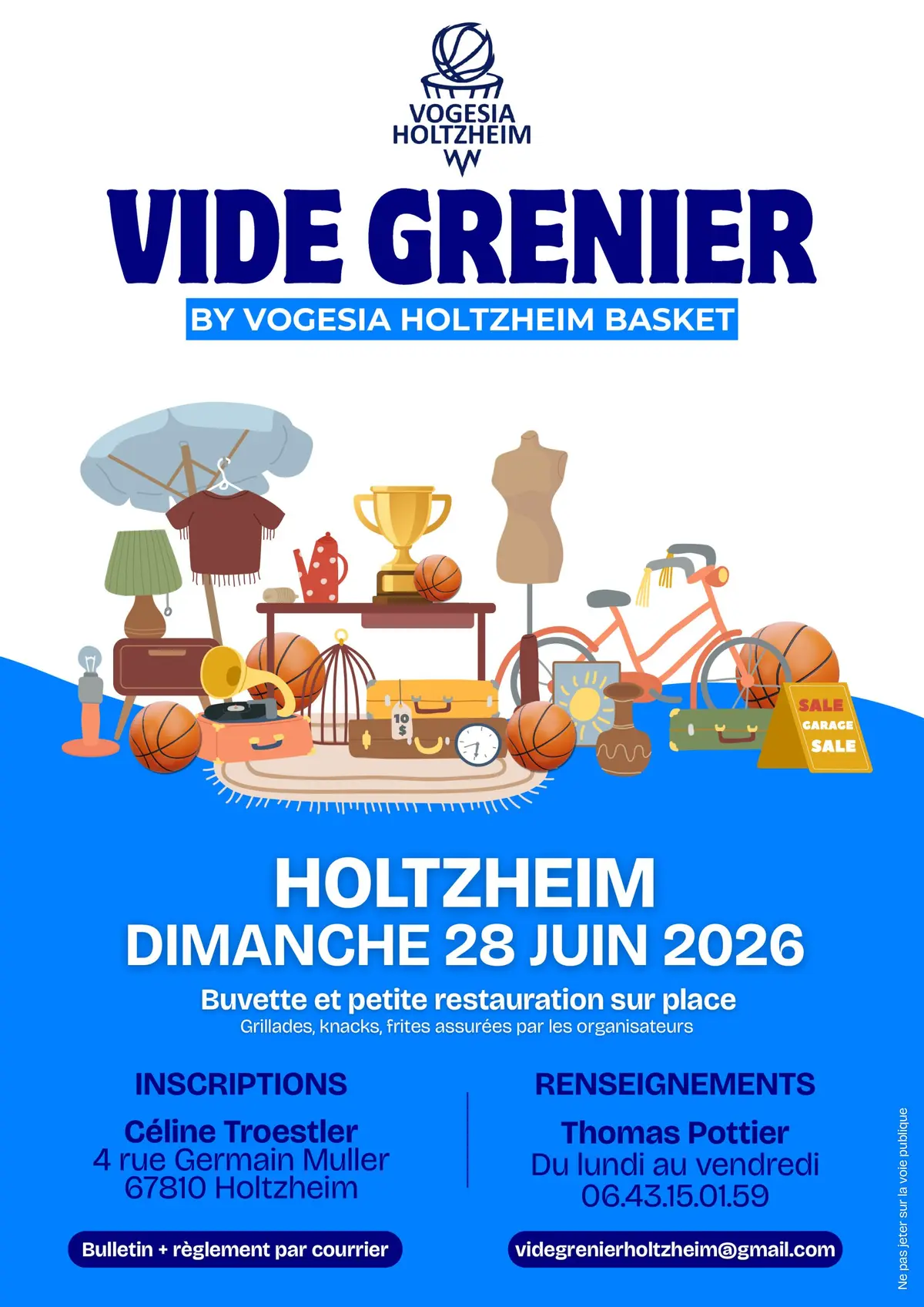 Affiche Vide-grenier Vogesia Holtzheim Basket - Alsace