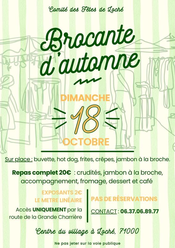 Affiche Brocante d'automne du Comité des Fêtes à Loché