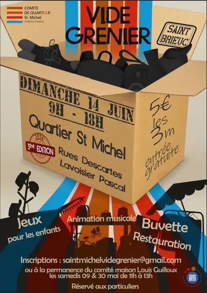 Affiche Vide-grenier Saint-Brieuc dimanche 14 juin 2026 (22000)