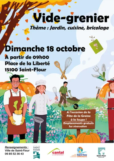Affiche Vide-grenier de la Fête de la Graine à la Soupe à Saint-Flour