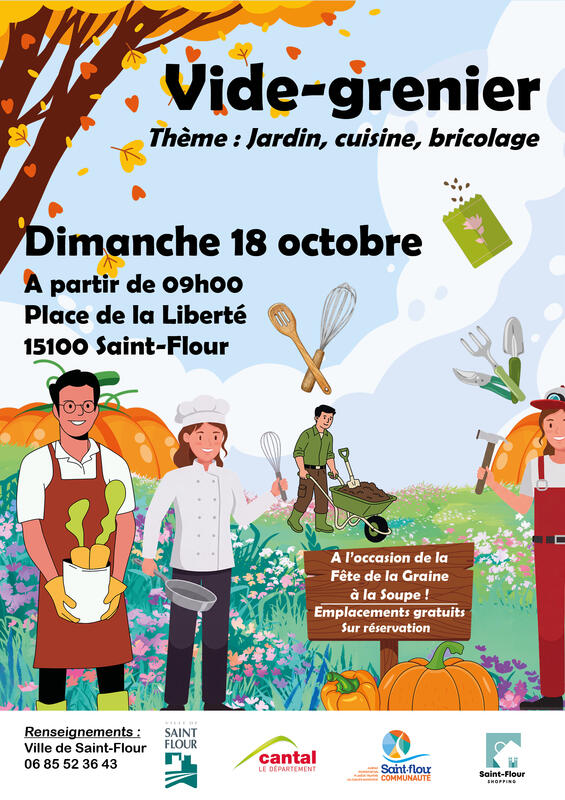 Affiche Vide-grenier de la Fête de la Graine à la Soupe à Saint-Flour