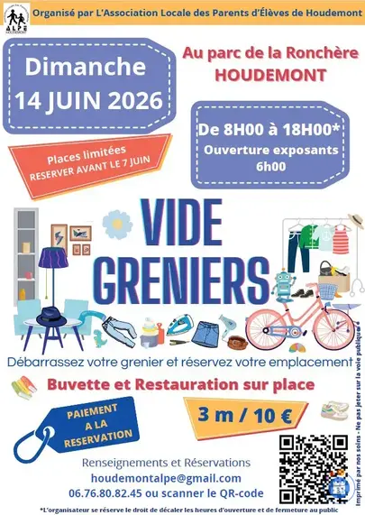 Affiche Vide-grenier Houdemont dimanche 14 juin 2026 (54180)