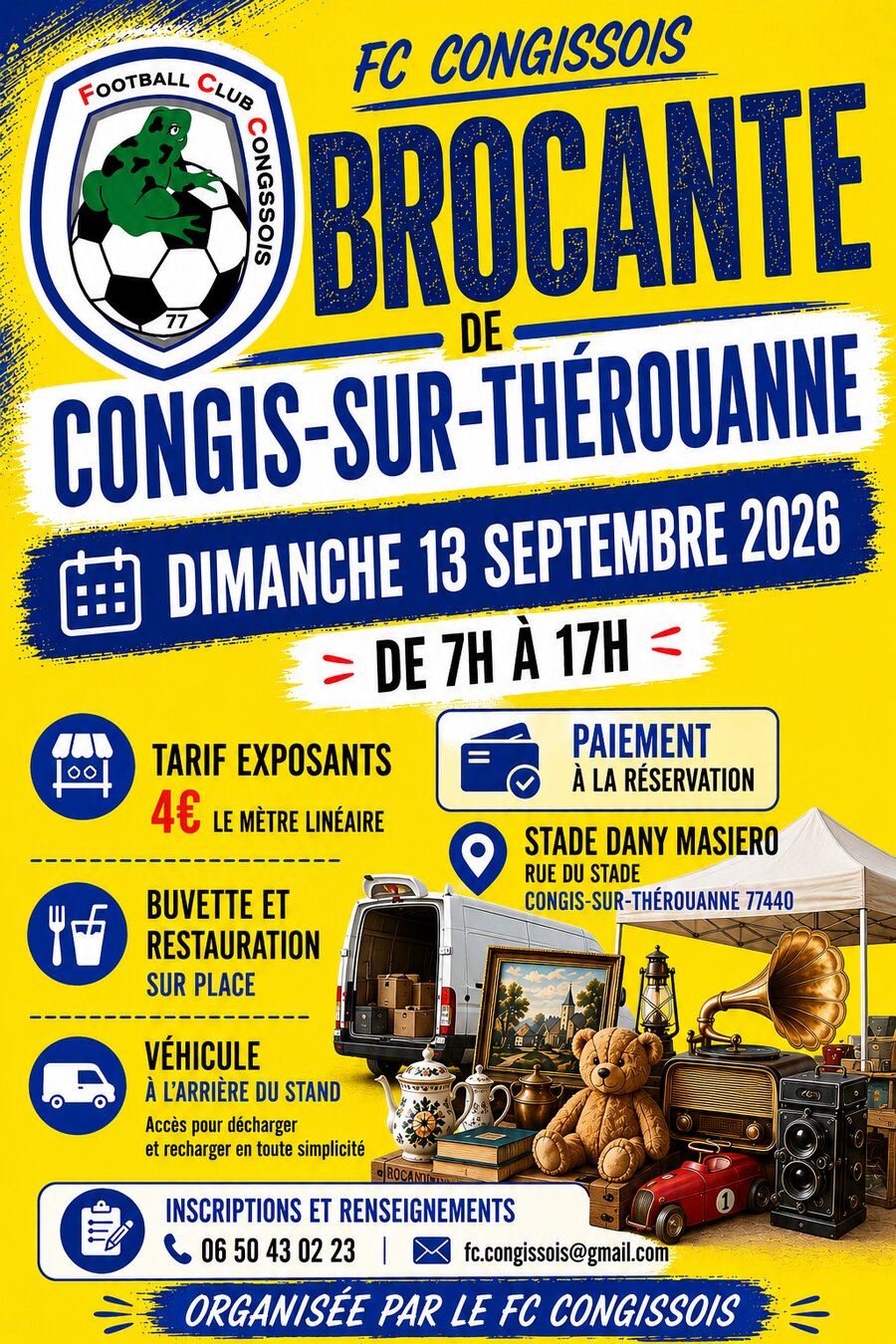 Affiche Brocante Congis-sur-Thérouanne dimanche 13 septembre 2026 (77440)