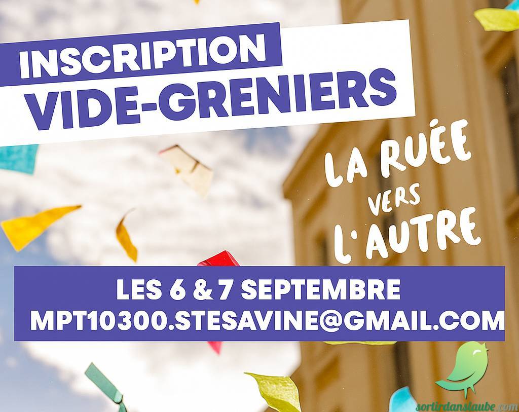 Affiche Vide-grenier Sainte-Savine samedi 6 septembre 2026 (10300)
