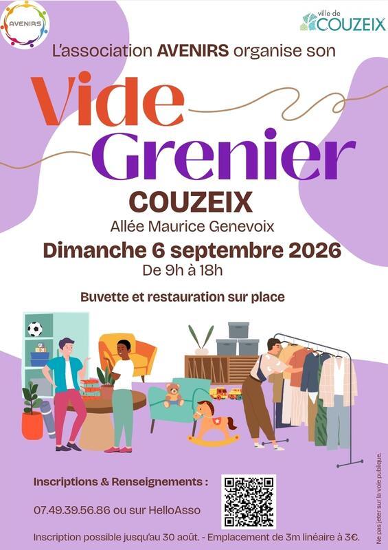 Affiche Vide-grenier Couzeix dimanche 6 septembre 2026 (87270)