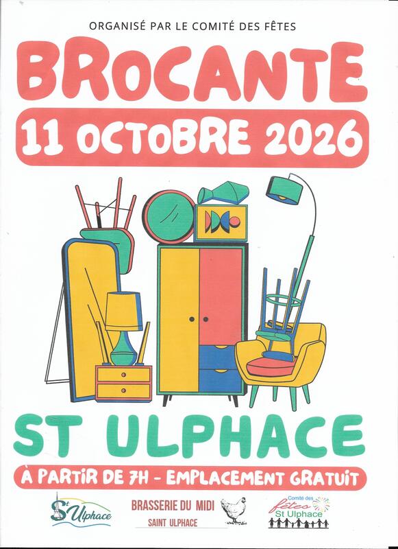 Affiche Brocante du Comité des fêtes à Saint-Ulphace