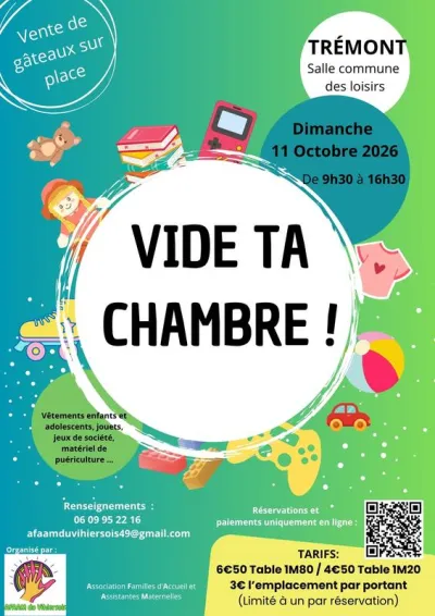 Affiche Vide ta chambre de l'AFAAM du Vihiersois à Lys-Haut-Layon