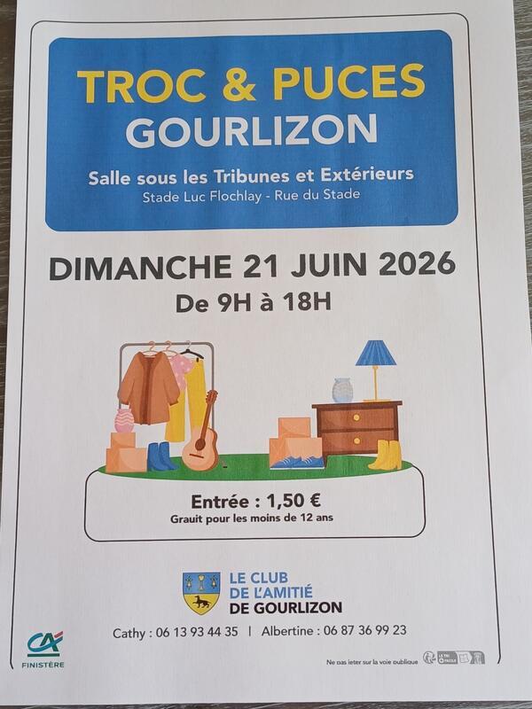 Affiche Troc et puces Gourlizon dimanche 21 juin 2026 (29710)