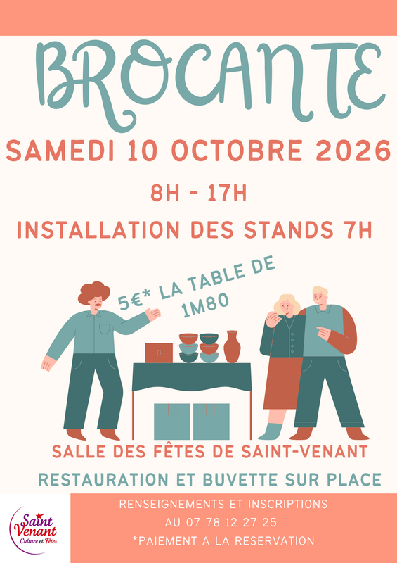 Affiche Brocante de Saint Venant Culture et Fêtes à Saint-Venant