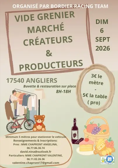 Affiche Vide-grenier Angliers dimanche 6 septembre 2026 (17540)