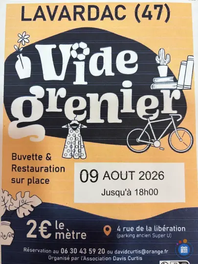 Affiche Vide-grenier Lavardac dimanche 9 août 2026 (47230)