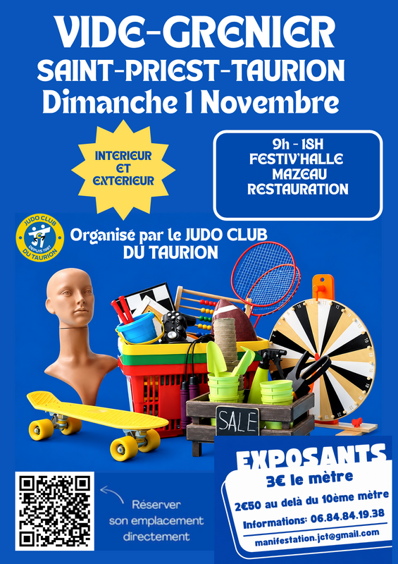 Affiche Vide-grenier semi-nocturne de la Festiv'Halle à Saint-Priest-Taurion