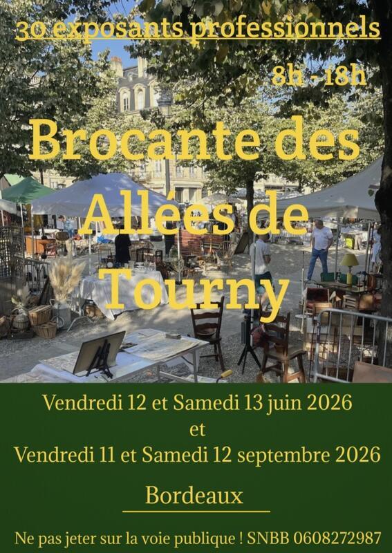 Affiche Brocante des Allées de Tourny Bordeaux vendredi 12 et samedi 13 juin 2026 (33000)
