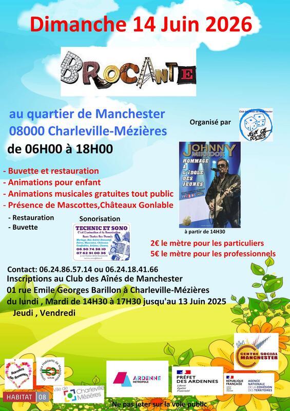 Affiche Brocante Charleville-Mézières dimanche 14 juin 2026 (08000)