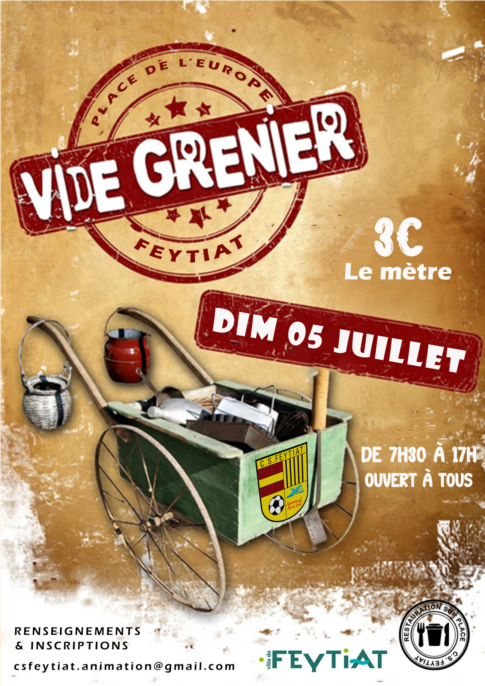 Affiche Vide-grenier Feytiat dimanche 5 juillet 2026 (87220 Haute-Vienne)