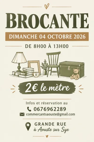 Affiche Brocante de la Grande Rue à Aouste-sur-Sye