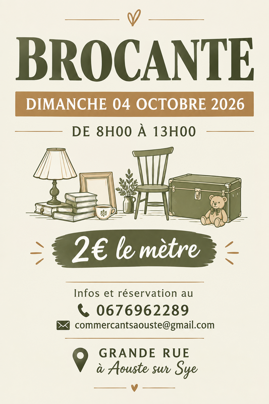 Affiche Brocante de la Grande Rue à Aouste-sur-Sye