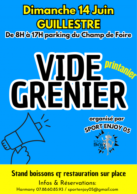 Affiche Vide-grenier printanier Guillestre dimanche 14 juin 2026 (05600)