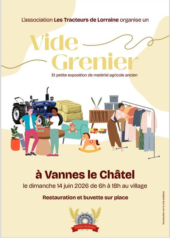 Affiche Vide-grenier Vannes-le-Chatel dimanche 14 juin 2026 (54112)