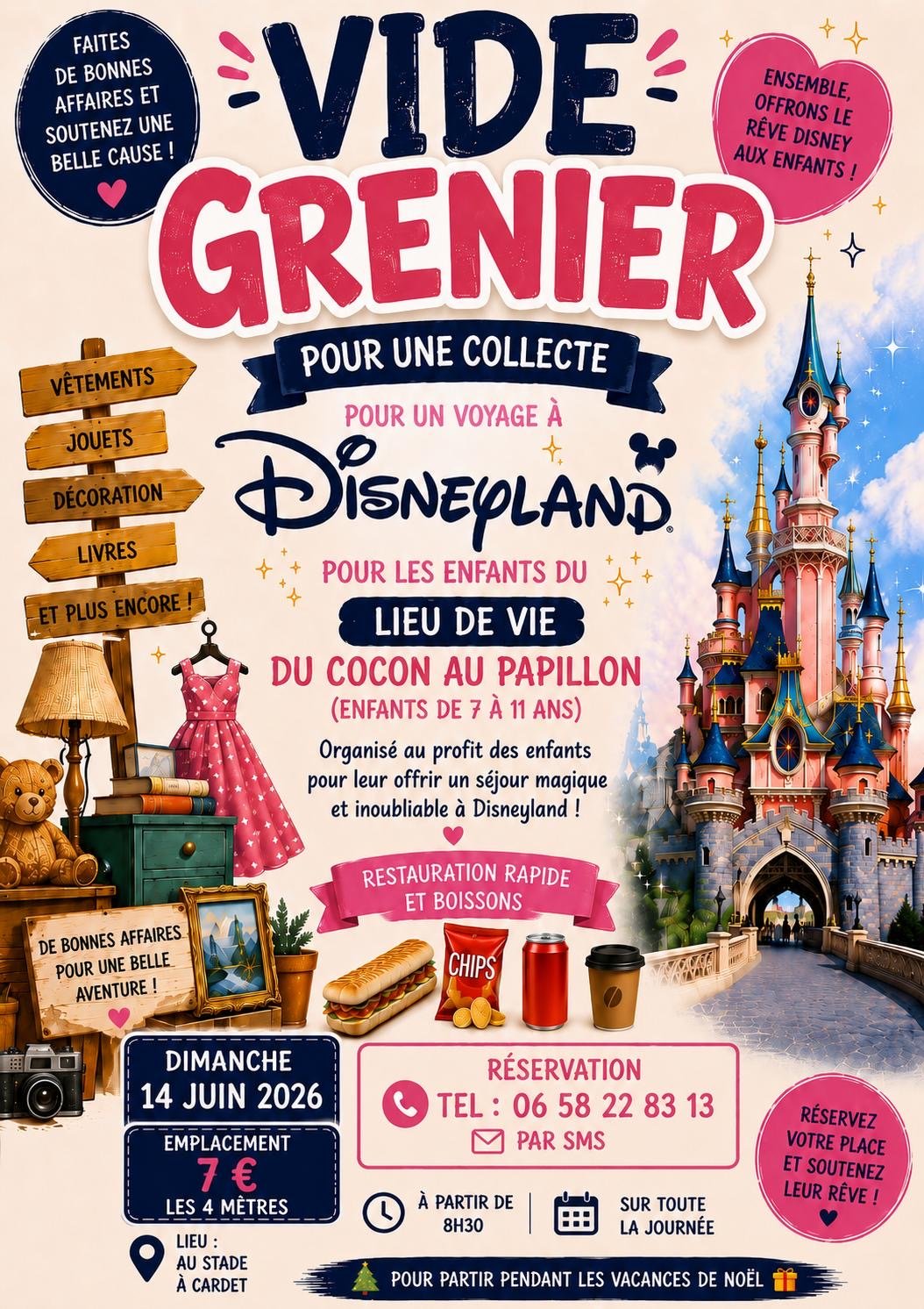 Affiche Vide-grenier Cocon au Papillon Bailly-Romainvilliers dimanche 14 juin 2026 (77700)