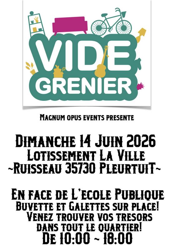 Affiche Vide-grenier Pleurtuit dimanche 14 juin 2026 (35730)