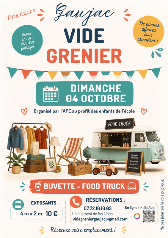 Affiche Vide-grenier de l'APE à Gaujac