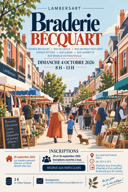 Affiche Braderie du quartier Bécquart à Lambersart
