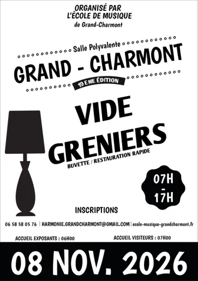 Affiche Vide-greniers de l'école de musique à Grand-Charmont