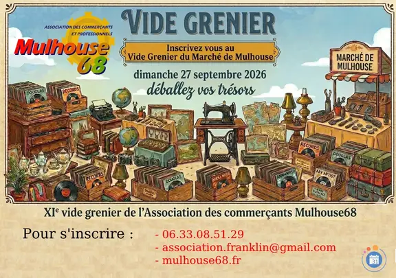 Affiche Vide-grenier Mulhouse dimanche 27 septembre 2026 (68100)