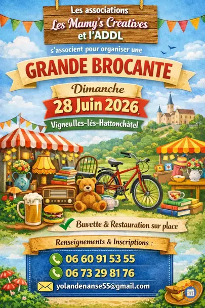 Affiche Grande brocante Vigneulles-les-Hattonchatel dimanche 28 juin 2026 (55210)