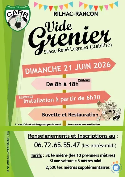 Affiche Vide-grenier Rilhac-Rancon dimanche 21 juin 2026 (87570)