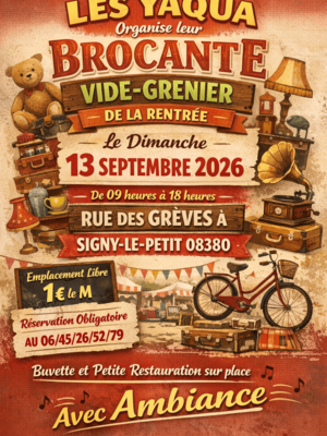 Affiche Brocante Signy-le-Petit dimanche 13 septembre 2026 (08380)