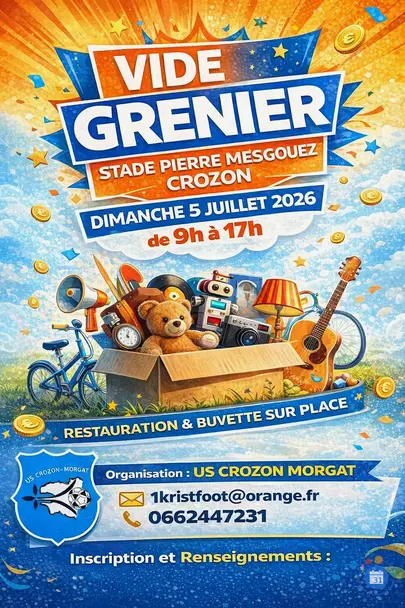 Affiche Vide-grenier US Crozon-Morgat - Stade Pierre Mesgouez - Finistère