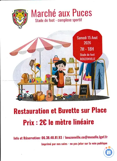 Affiche Marché aux puces Bouzonville samedi 15 août 2026 (57320)