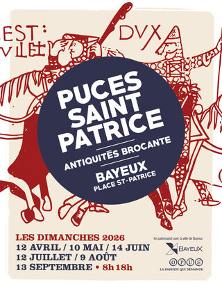 Affiche Puces Saint-Patrice Bayeux brocante dimanche 13 septembre 2026 (14400)