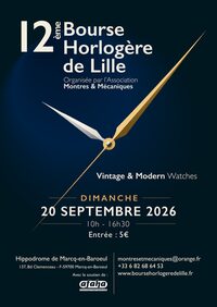 Affiche 12e Bourse Horlogère de Lille dimanche 20 septembre 2026 (59)