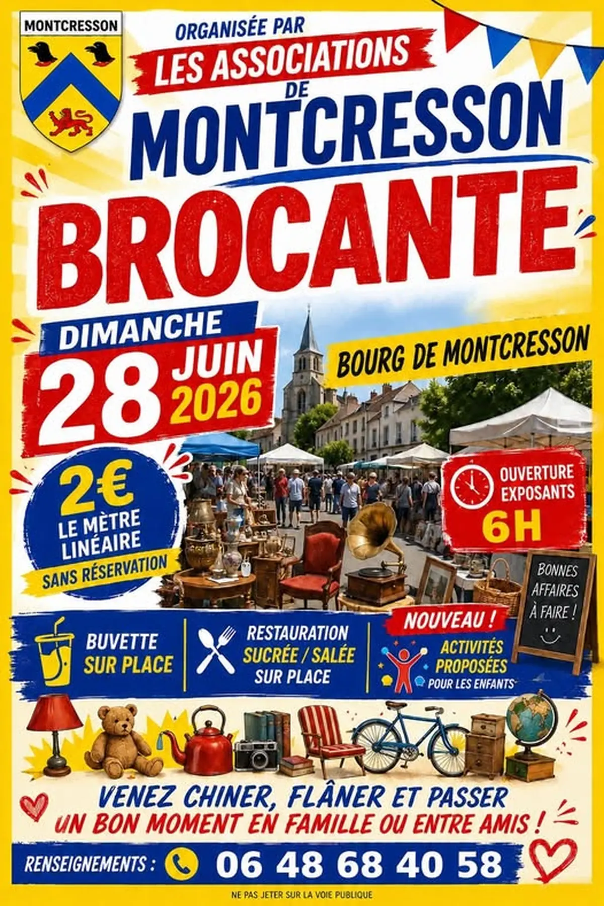 Affiche Brocante Montcresson dimanche 28 juin 2026 (45700 Loiret)