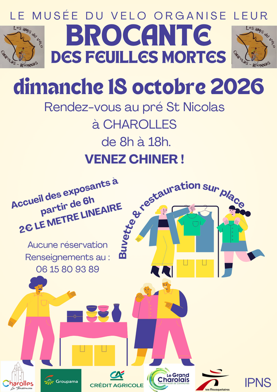 Affiche Brocante des feuilles mortes du Musée du vélo à Charolles