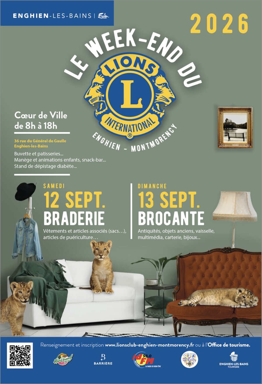 Affiche Braderie et brocante Enghien-les-Bains 12 et 13 septembre 2026 (95880)