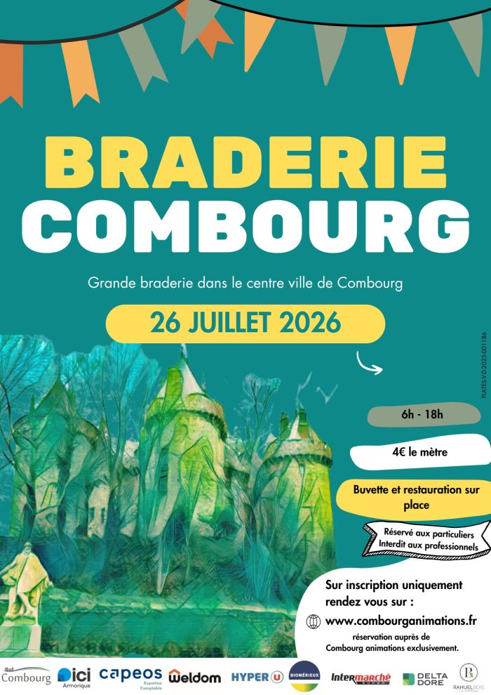 Affiche Grande Braderie de Combourg - Combourg Animations - Ille-et-Vilaine